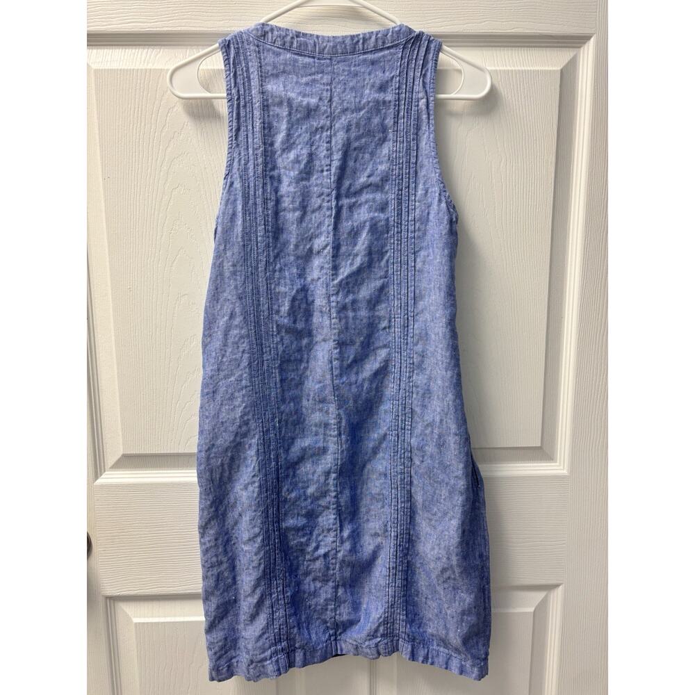 Singrid Olsen Blue Linen Dress Size Small - Picture 4 of 5